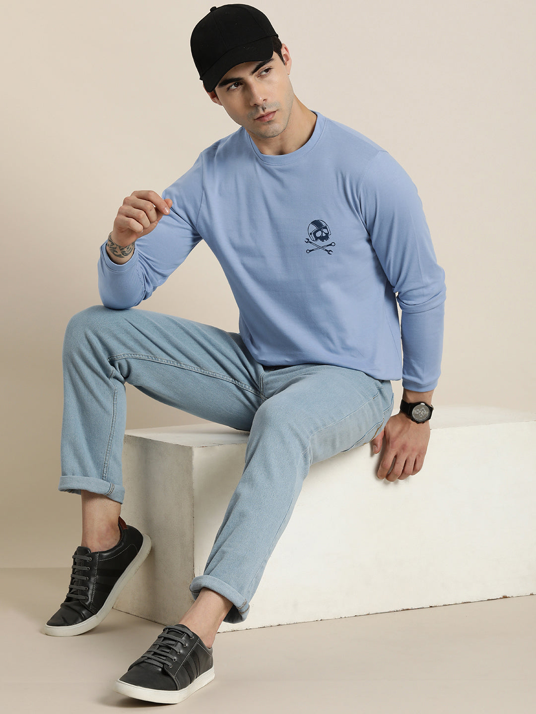 Mens Full Sleeve Round Neck Regular Fit T-Shirts
