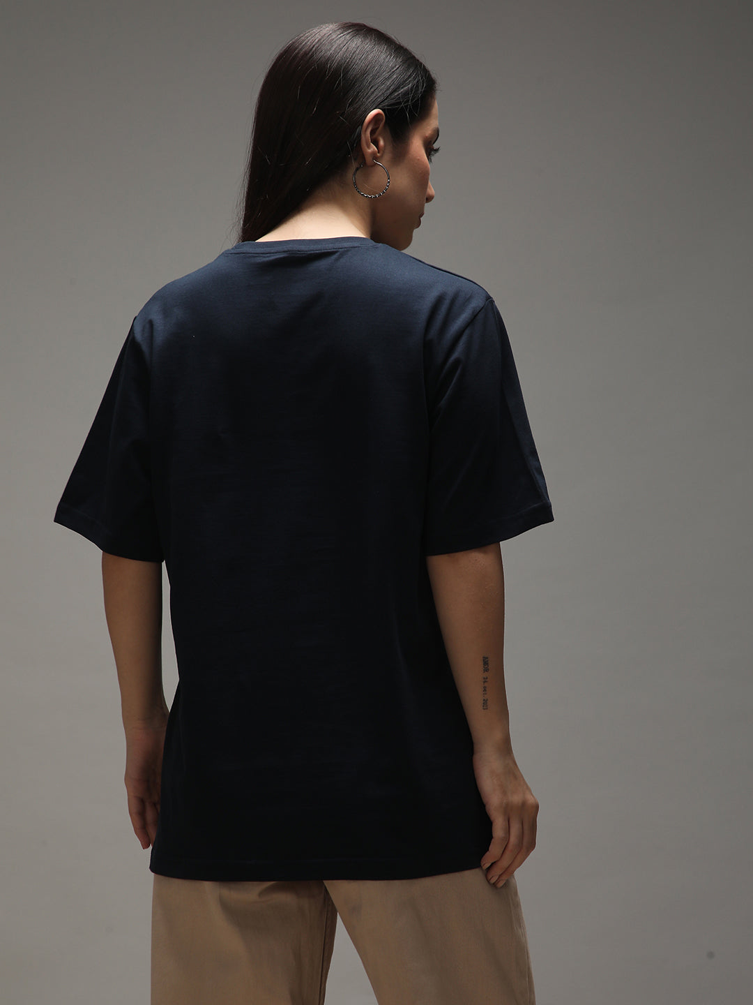 Womens Half Sleeve Round Neck Printed Oversized Fit Tshirts