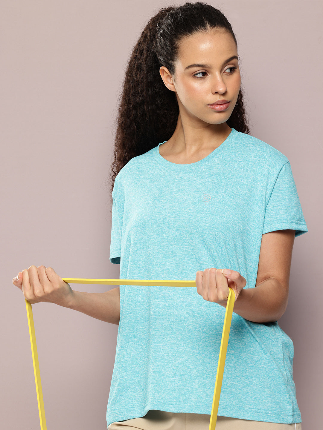 Womens Half Sleeve Round Neck Solid Boxy Fit Tshirts