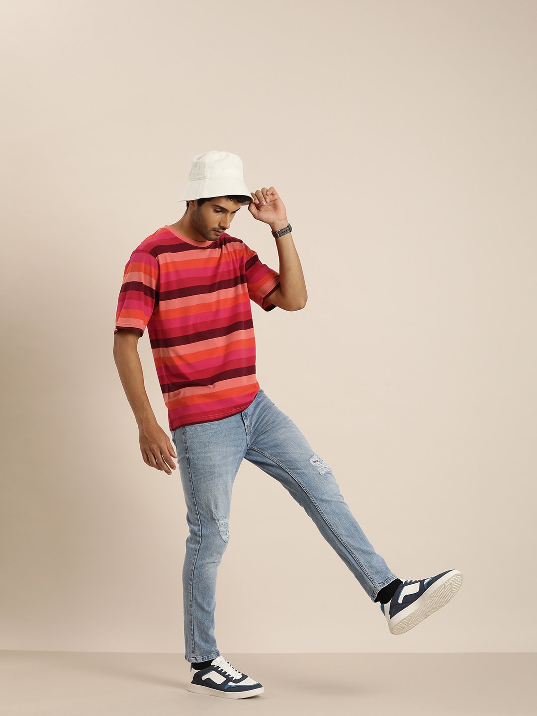 Mens Half Sleeve Round Neck Oversized Fit T-Shirts