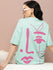 Womens Half Sleeve Drop Shoulder Printed Oversized Fit T-Shirts