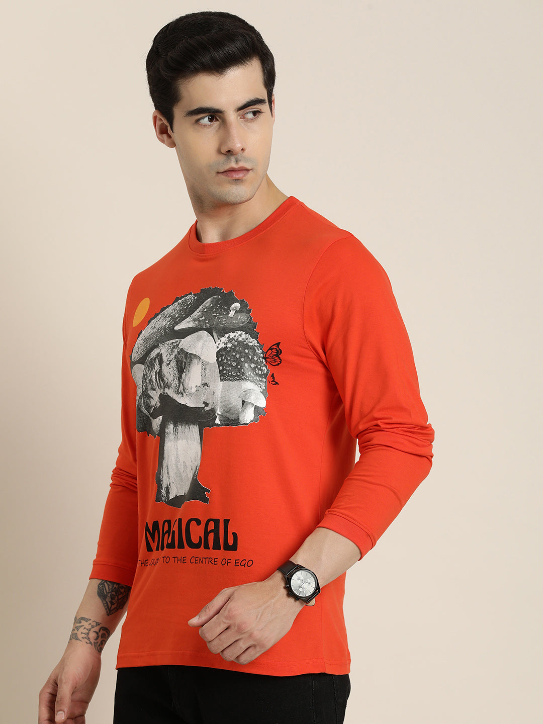 Mens Full Sleeve Round Neck Regular Fit T-Shirts