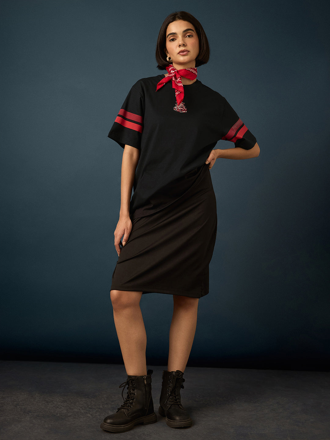 Womens Short Sleeve Printed Oversized Fit Tshirt 