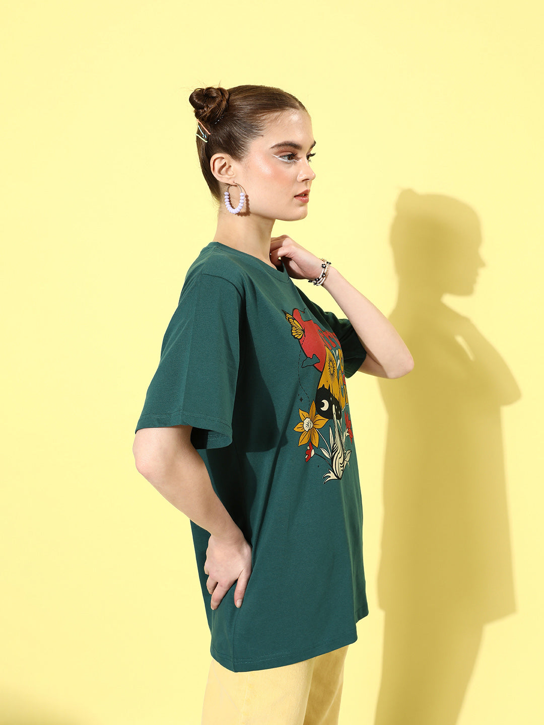 Womens Half Sleeve Round Neck Oversized Fit T-Shirts