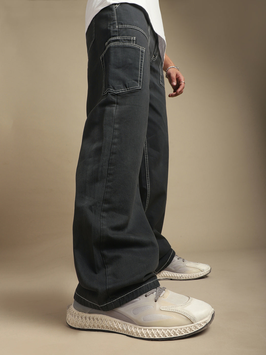 Men Plain Cargo Jeans
