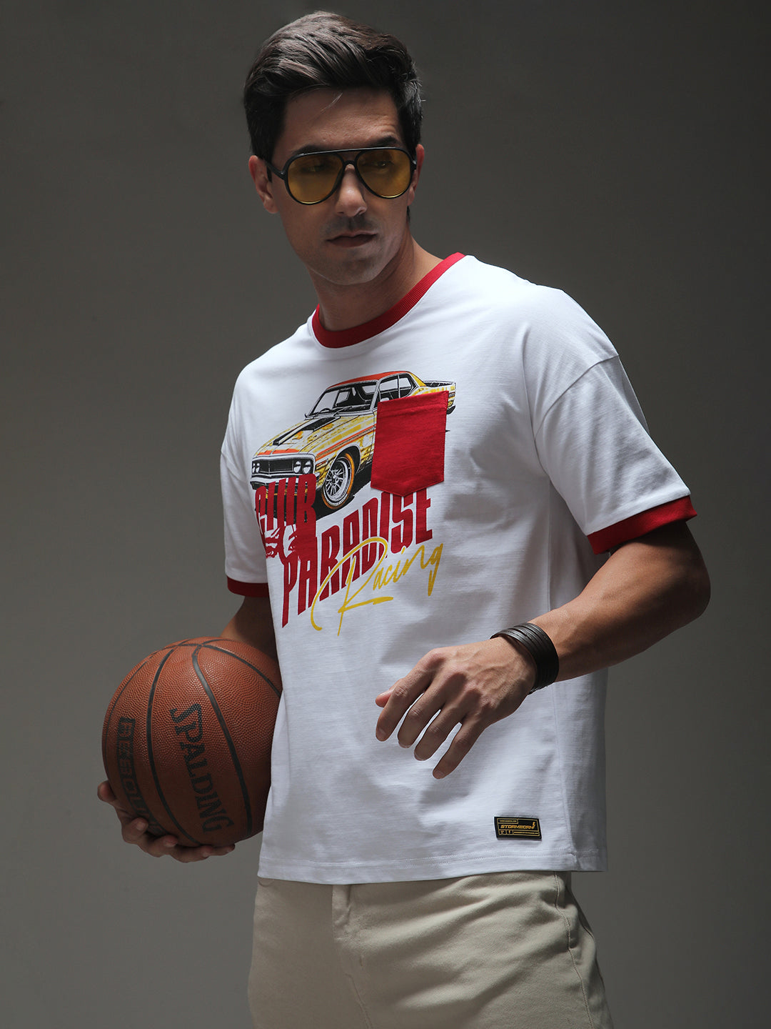 Mens Half Sleeve Drop Shoulder Printed Oversized Fit T-Shirts