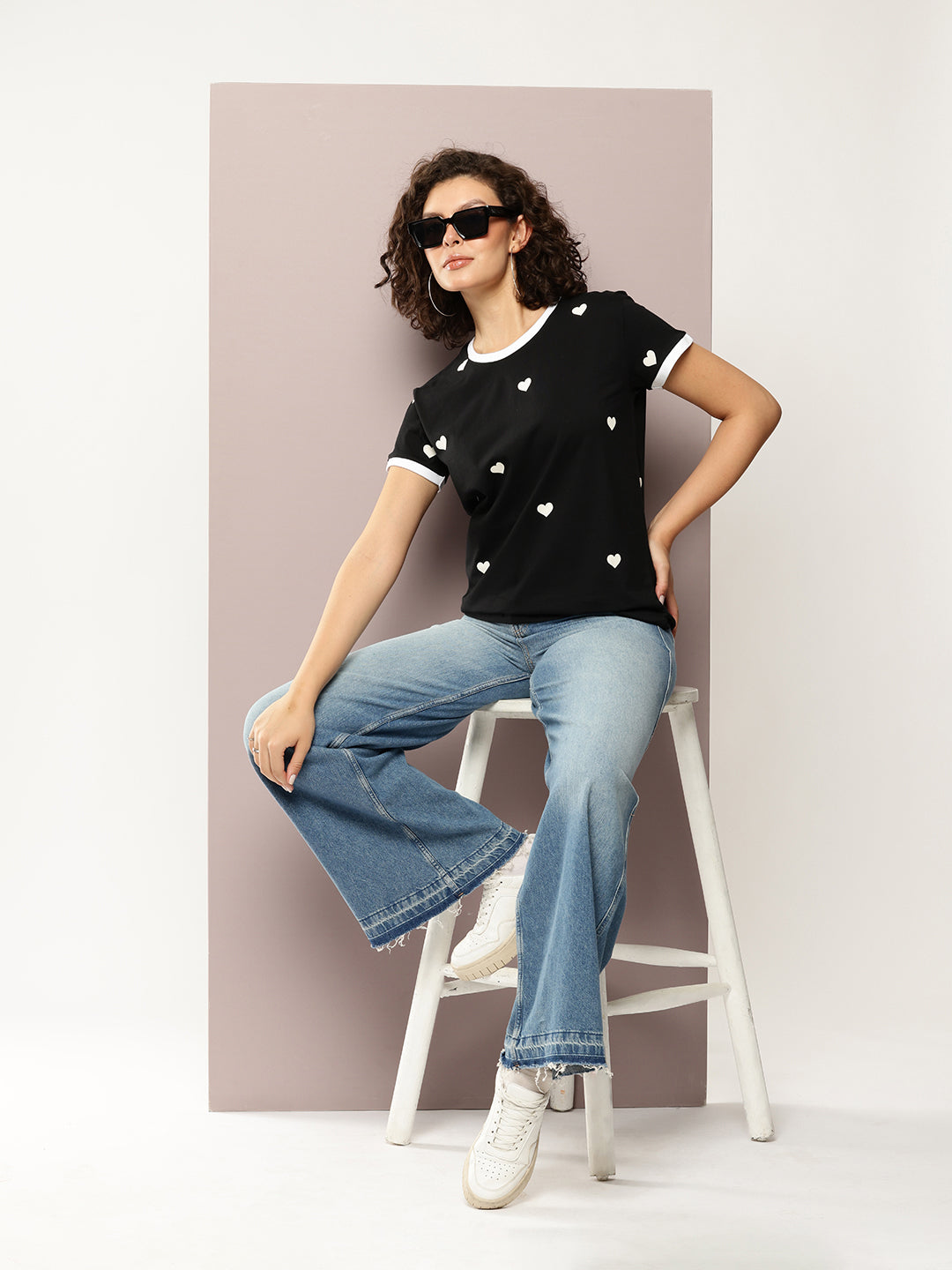 Womens Half Sleeve Round Neck Printed Boxy Fit Tshirts