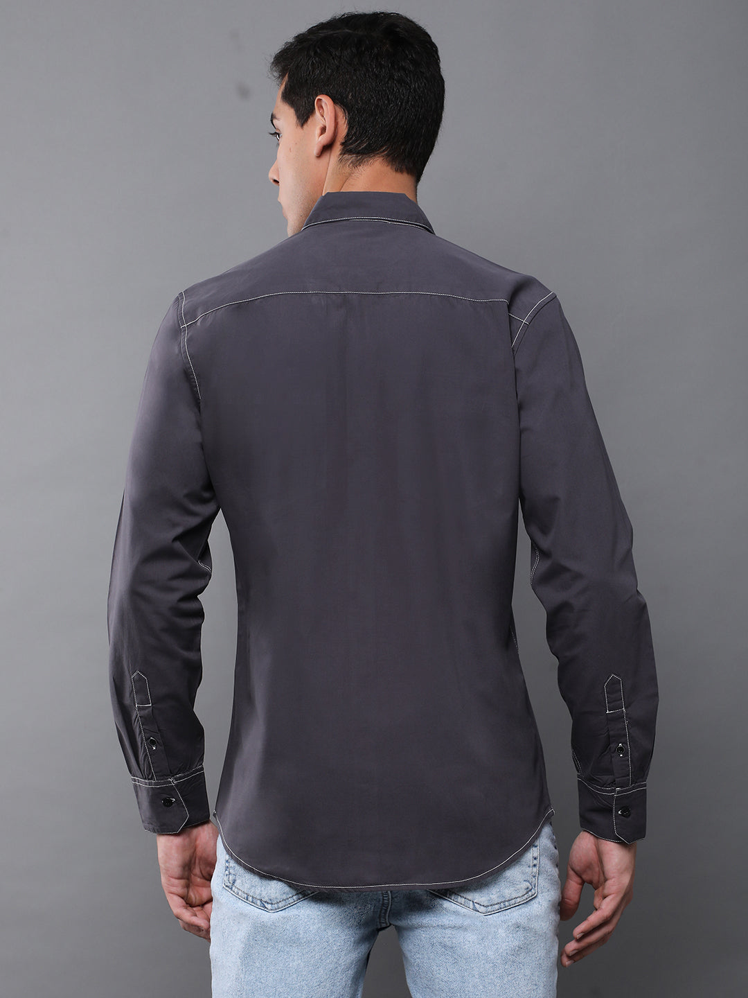 Men Plain Full Sleeve Casual Shirt With Pocket