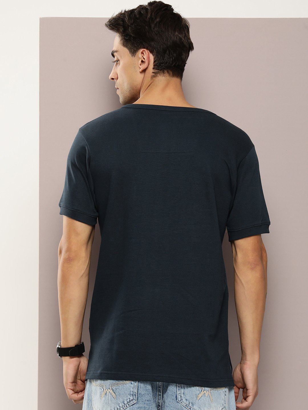 Mens Half Sleeve Henley Neck Regular Fit T-Shirts