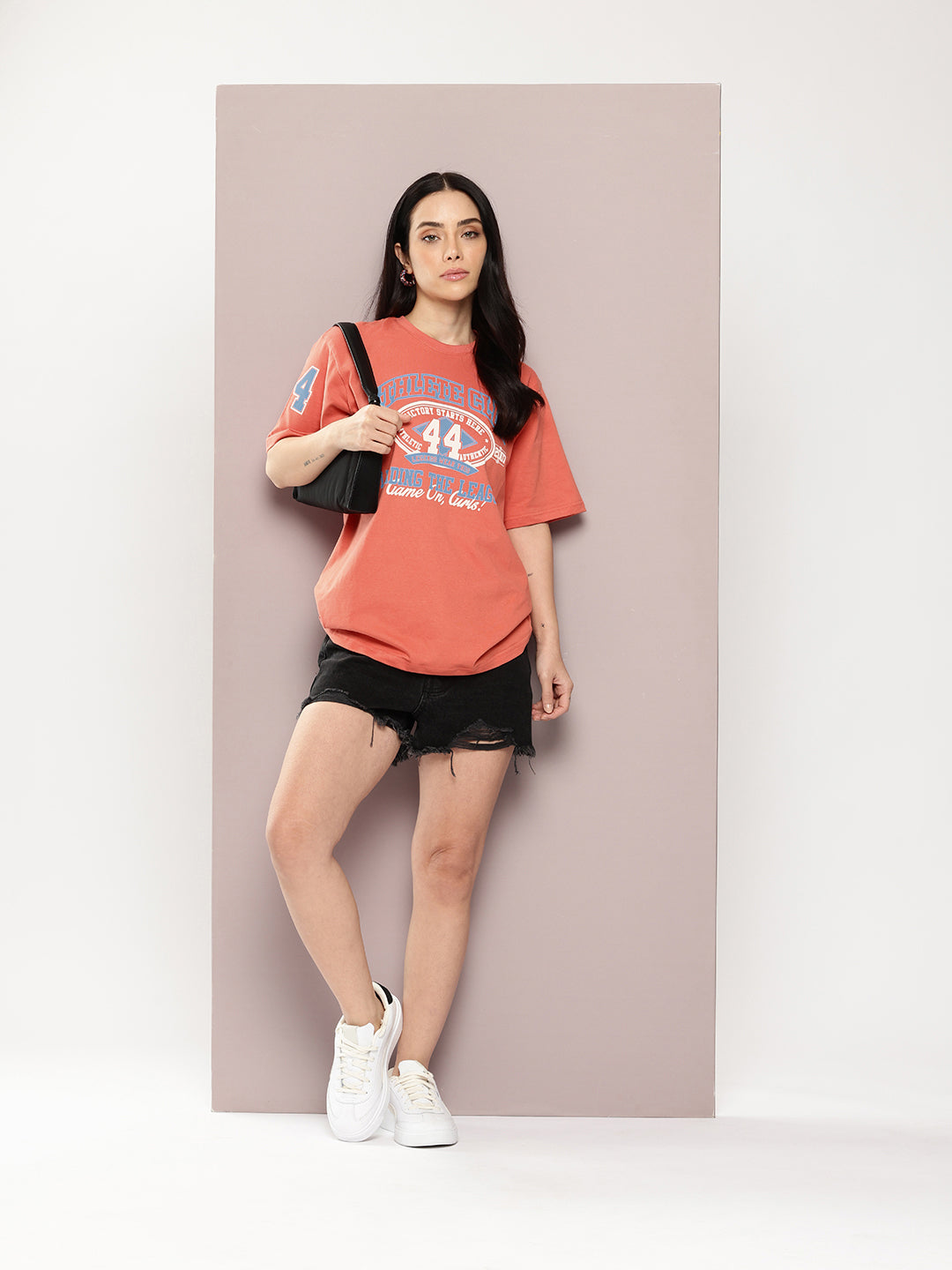 Womens Half Sleeve Round Neck Printed Oversized Fit Tshirts