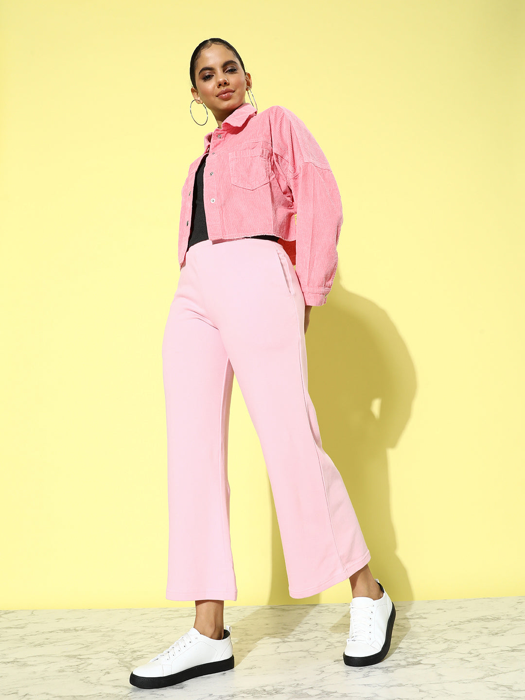 Women Solid Relaxed Fit Track Pant