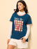 Womens Printed Boxy Regular Fit Cotton T-Shirt