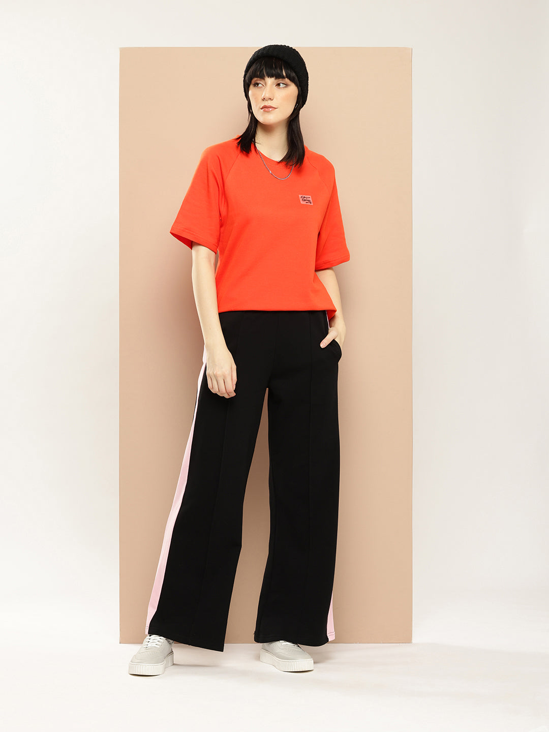Womens Half Sleeve Round Neck Solid Oversized Fit Tshirts