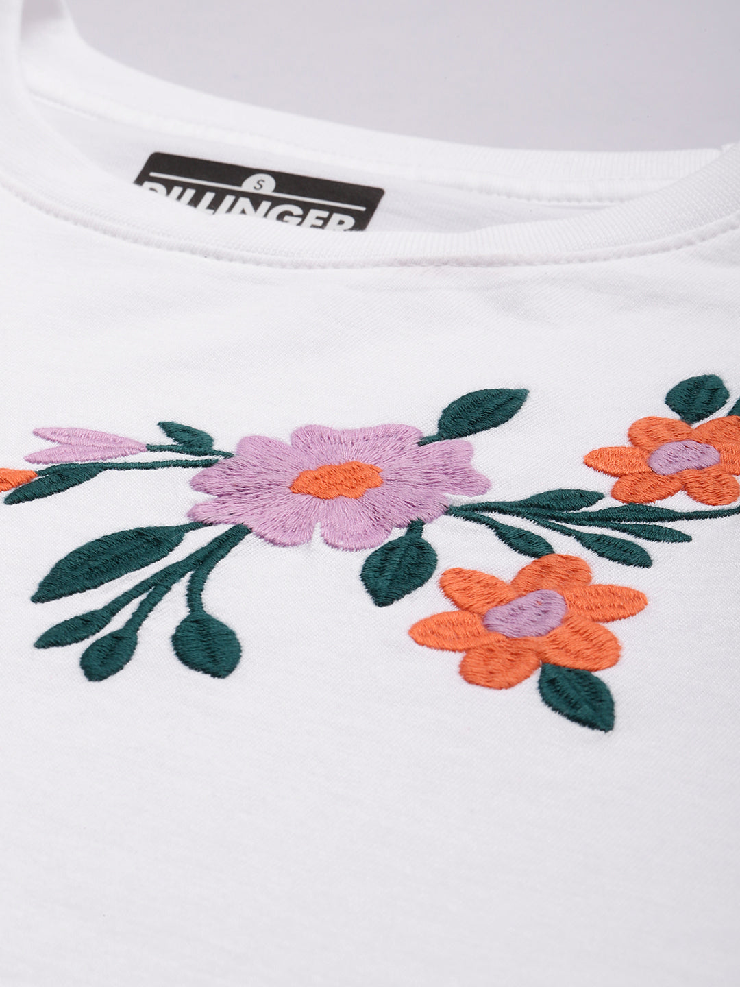 Womens Full Sleeve Round Neck Embroidered Oversized Fit Tshirts