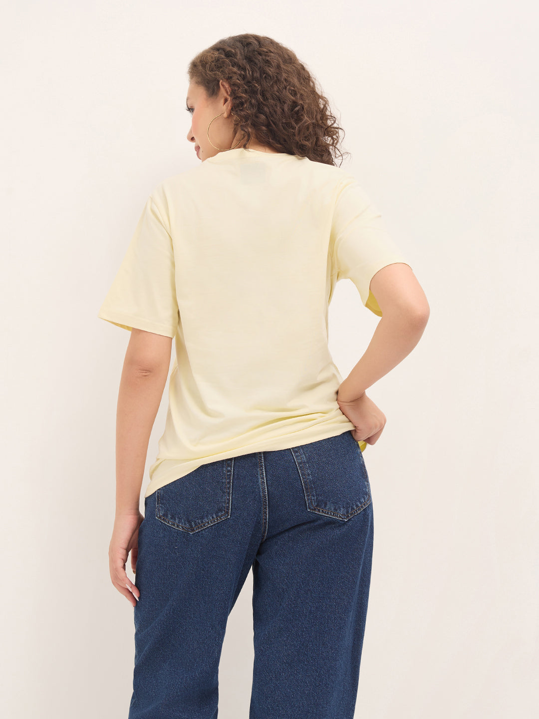 Womens Half Sleeve Round Neck Printed Oversized Fit Tshirts