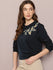 Womens Full Sleeve Round Neck Embroidered Oversized Fit Tshirts