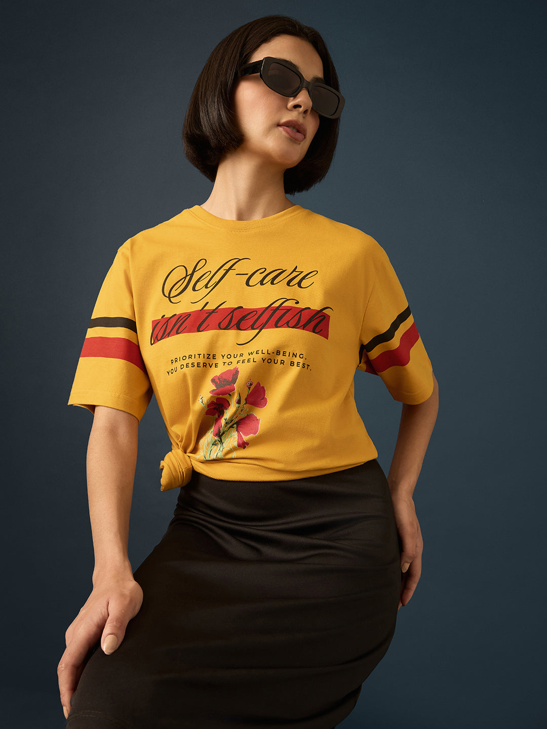 Womens Short Sleeve Printed Oversized Fit Tshirt 