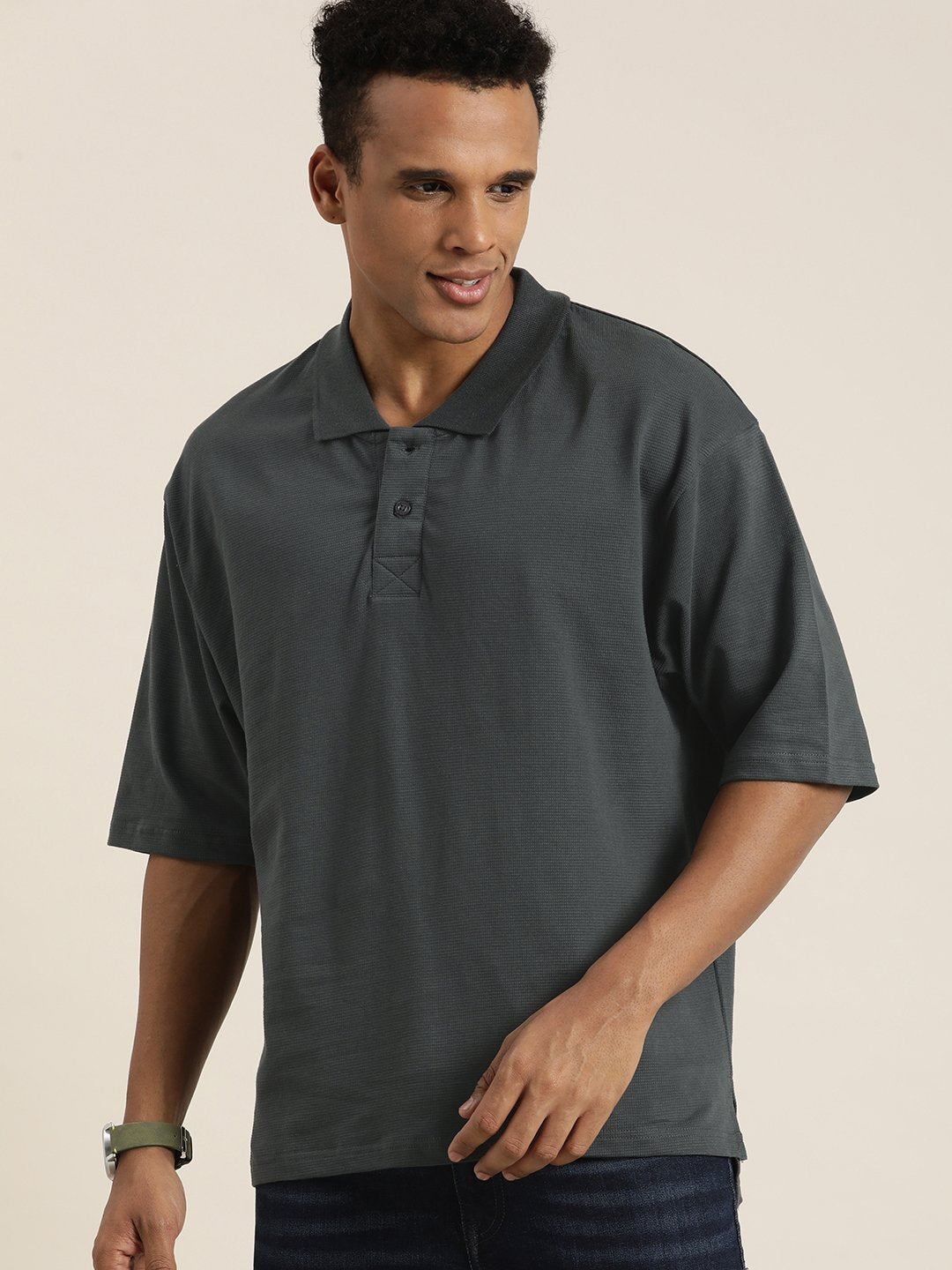 Mens Half Sleeve Oversized Fit Polo T-Shirts