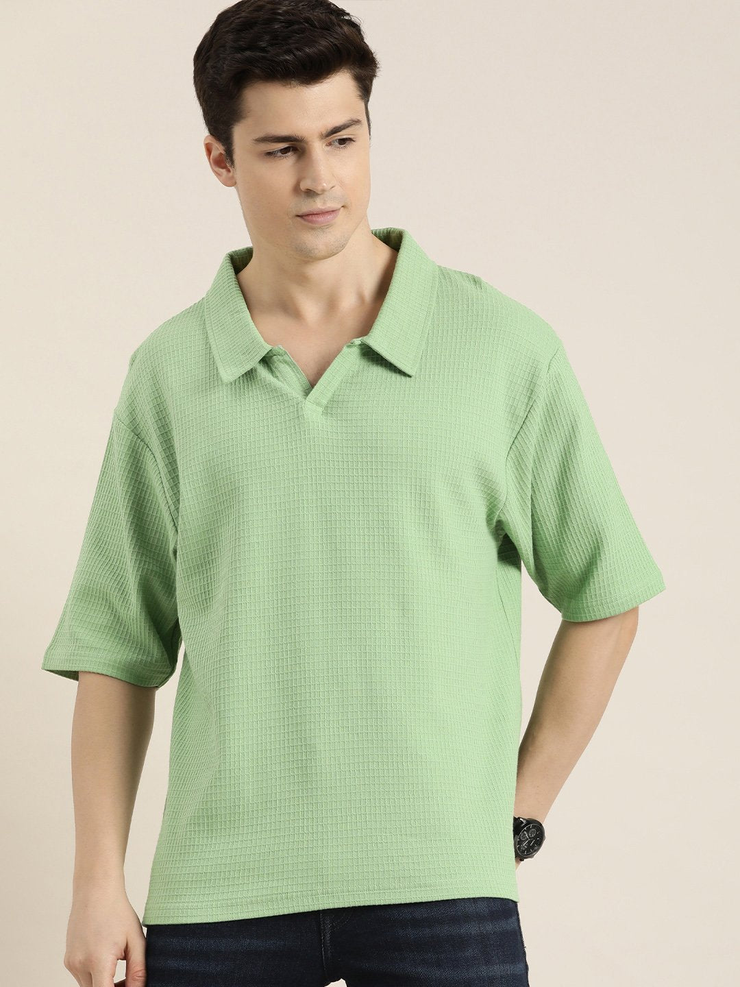 Mens Half Sleeve Oversized Fit Polo T-Shirts