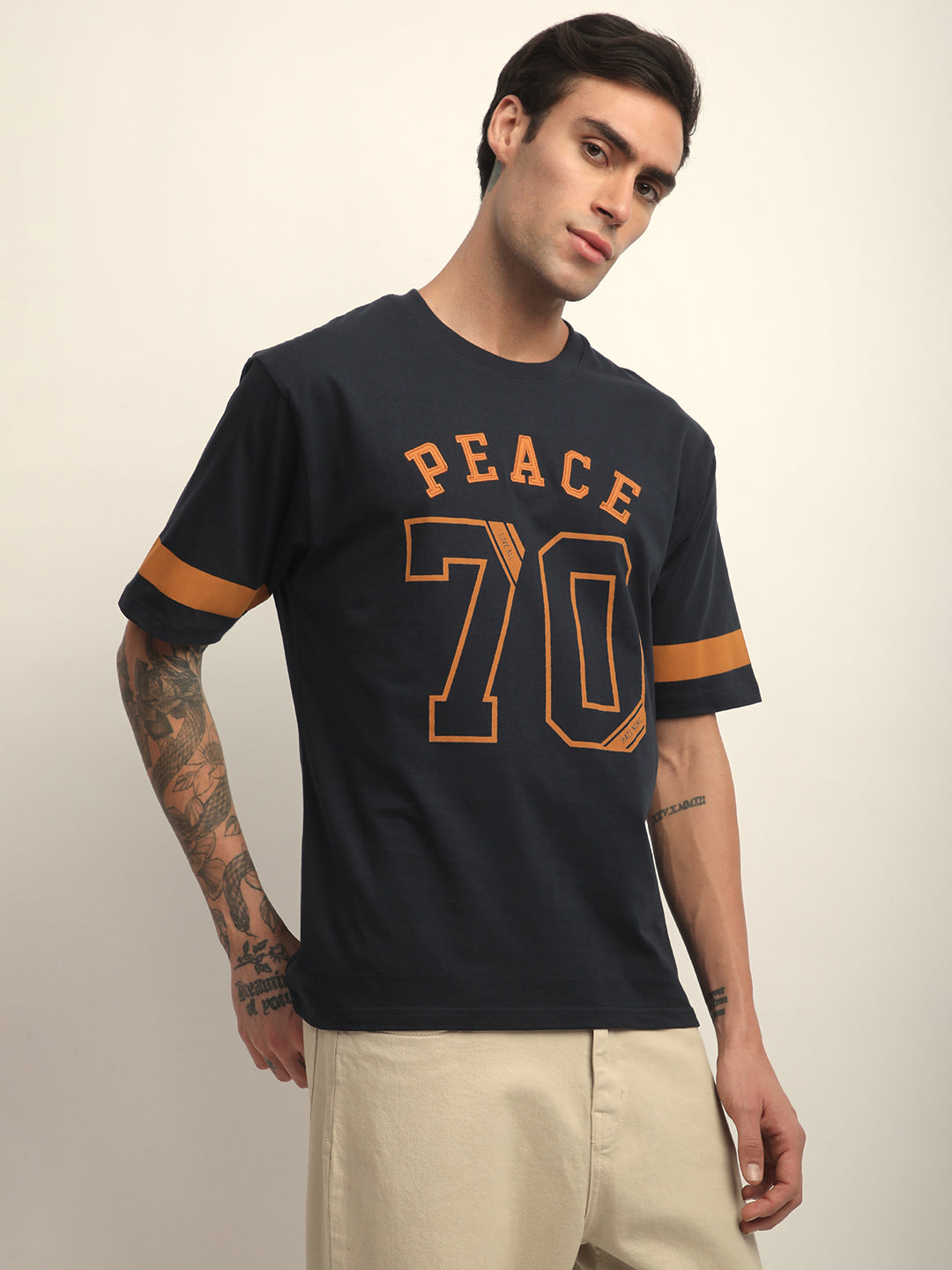Mens Half Sleeve Round Neck Printed Oversized Fit Tshirts