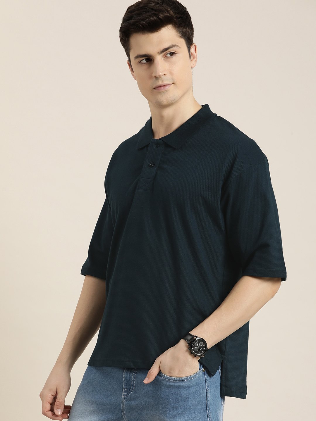 Mens Half Sleeve Oversized Fit Polo T-Shirts
