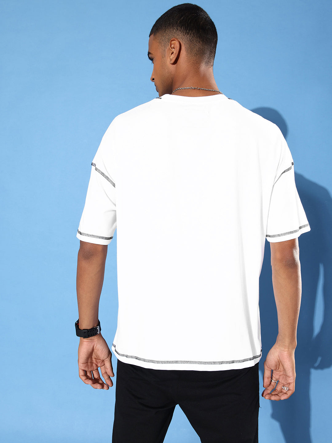 Mens Half Sleeve Drop Shoulder Plain Oversized Fit T-Shirts