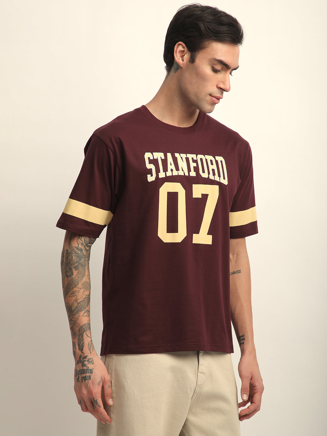 Mens Half Sleeve Round Neck Printed Oversized Fit Tshirts