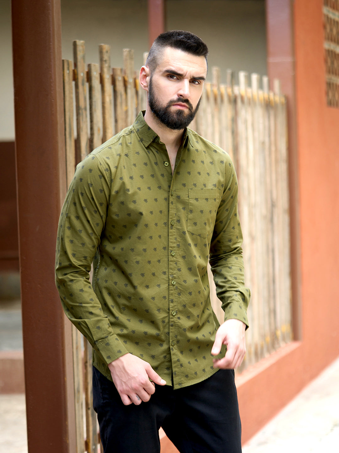 Men All Over Printed Full Sleeve Shirt With Pocket