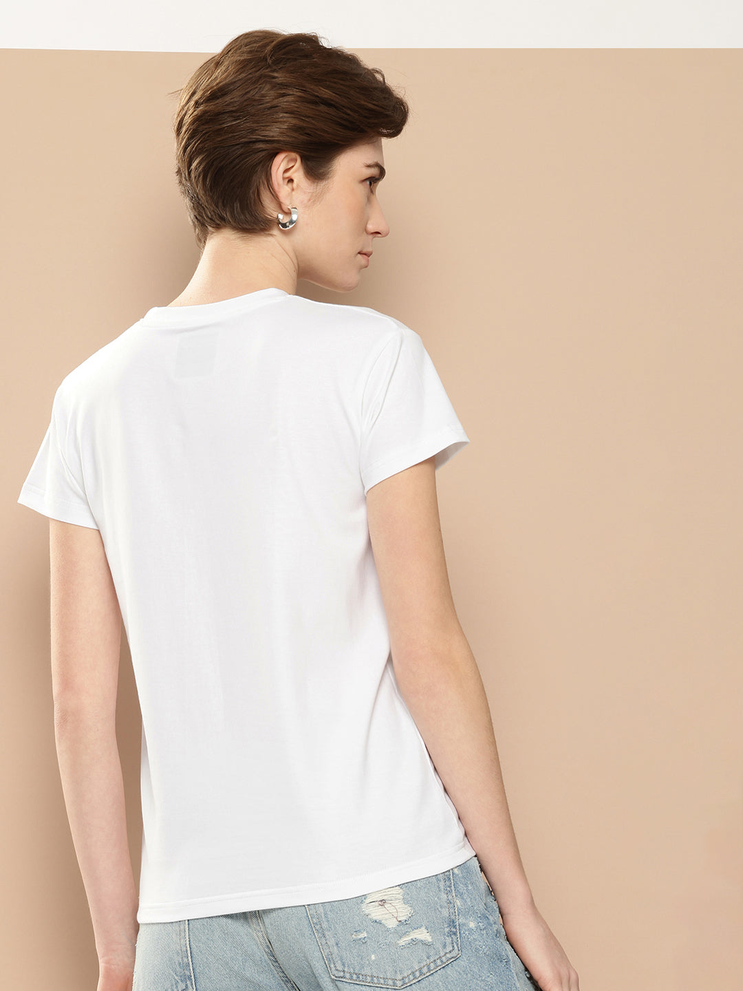 Womens Half Sleeve Round Neck Printed Boxy Fit Tshirts