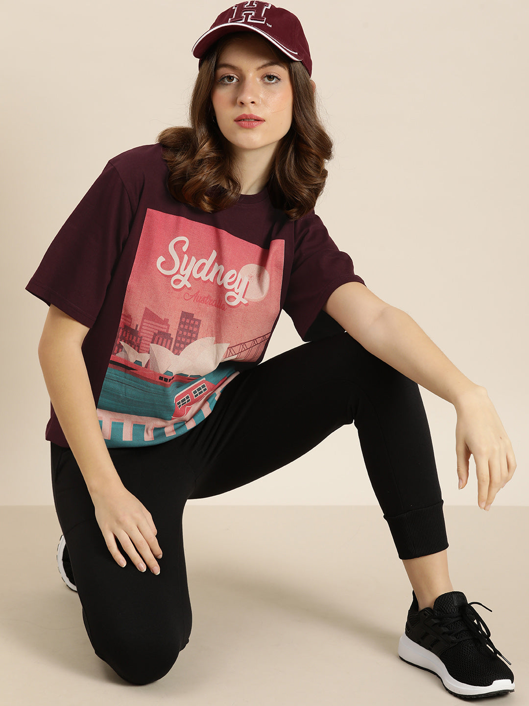 Womens Half Sleeve Round Neck Oversized Fit T-Shirts