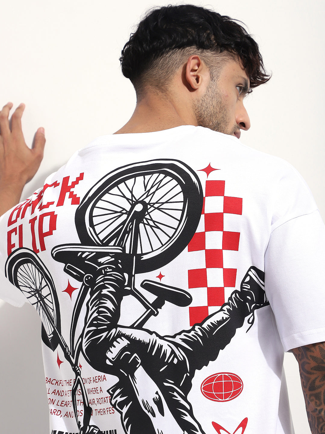 Mens Half Sleeve Drop Shoulder Printed Oversized Fit T-Shirts