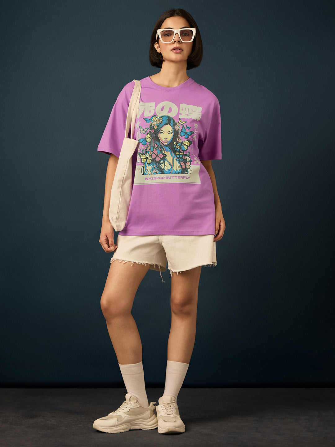 Womens Short Sleeve Printed Oversized Fit Tshirt 