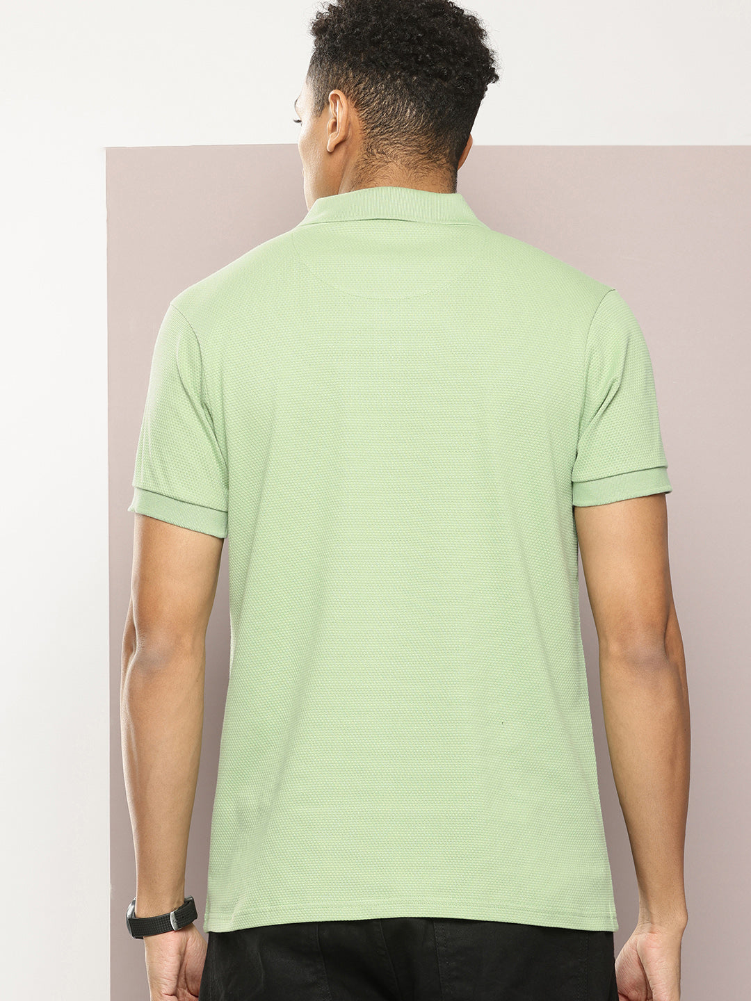 Mens Half Sleeve Polo Neck Solid Regular Fit Tshirts