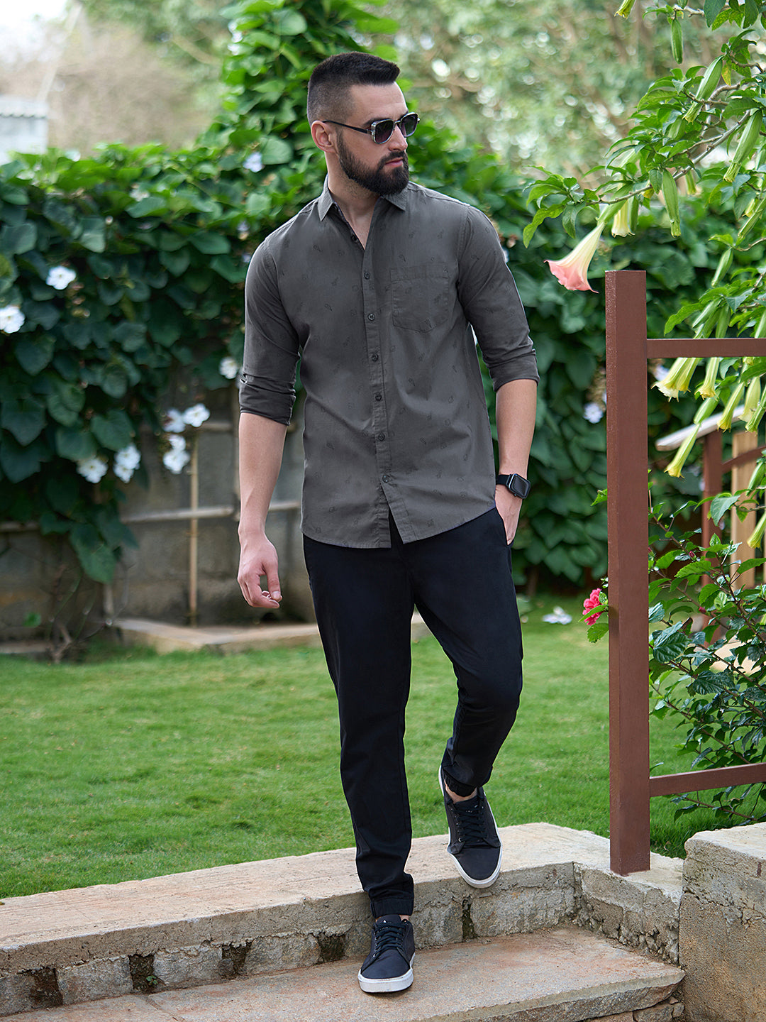 Men All Over Printed Full Sleeve Shirt With Pocket