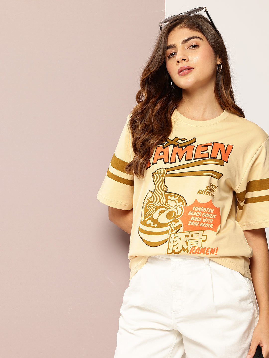 Womens Short Sleeve Printed Oversized Fit Tshirt