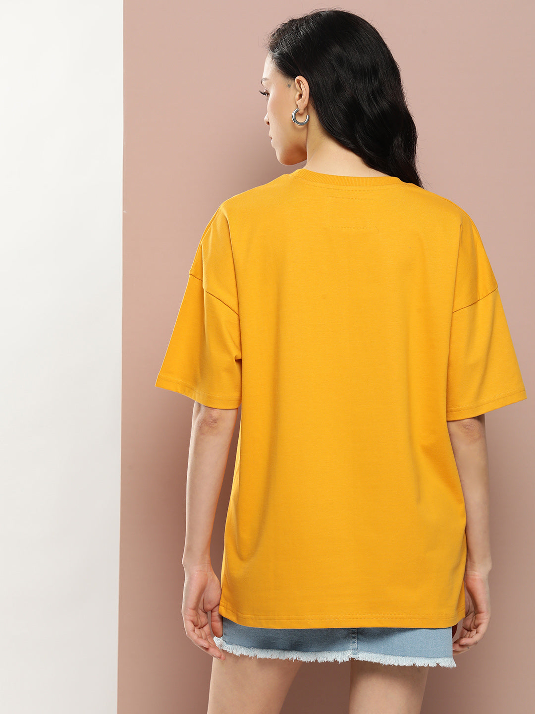 Womens Half Sleeve Drop Shoulder Printed Oversized Fit T-Shirts