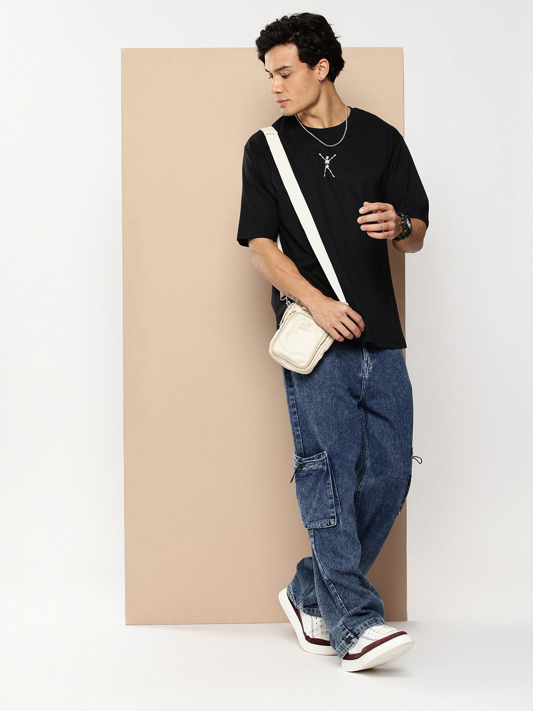 Mens Half Sleeve Round Neck Back Printed Oversized Fit Tshirts
