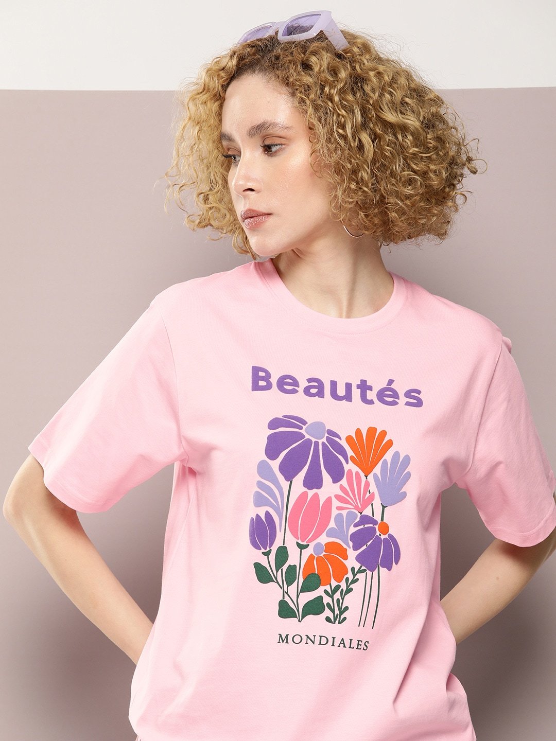 Womens Half Sleeve Round Neck Oversized Fit T-Shirts