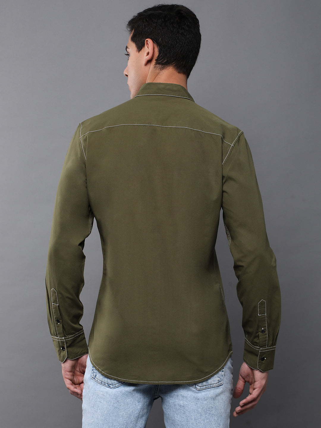 Men Plain Full Sleeve Casual Shirt With Pocket