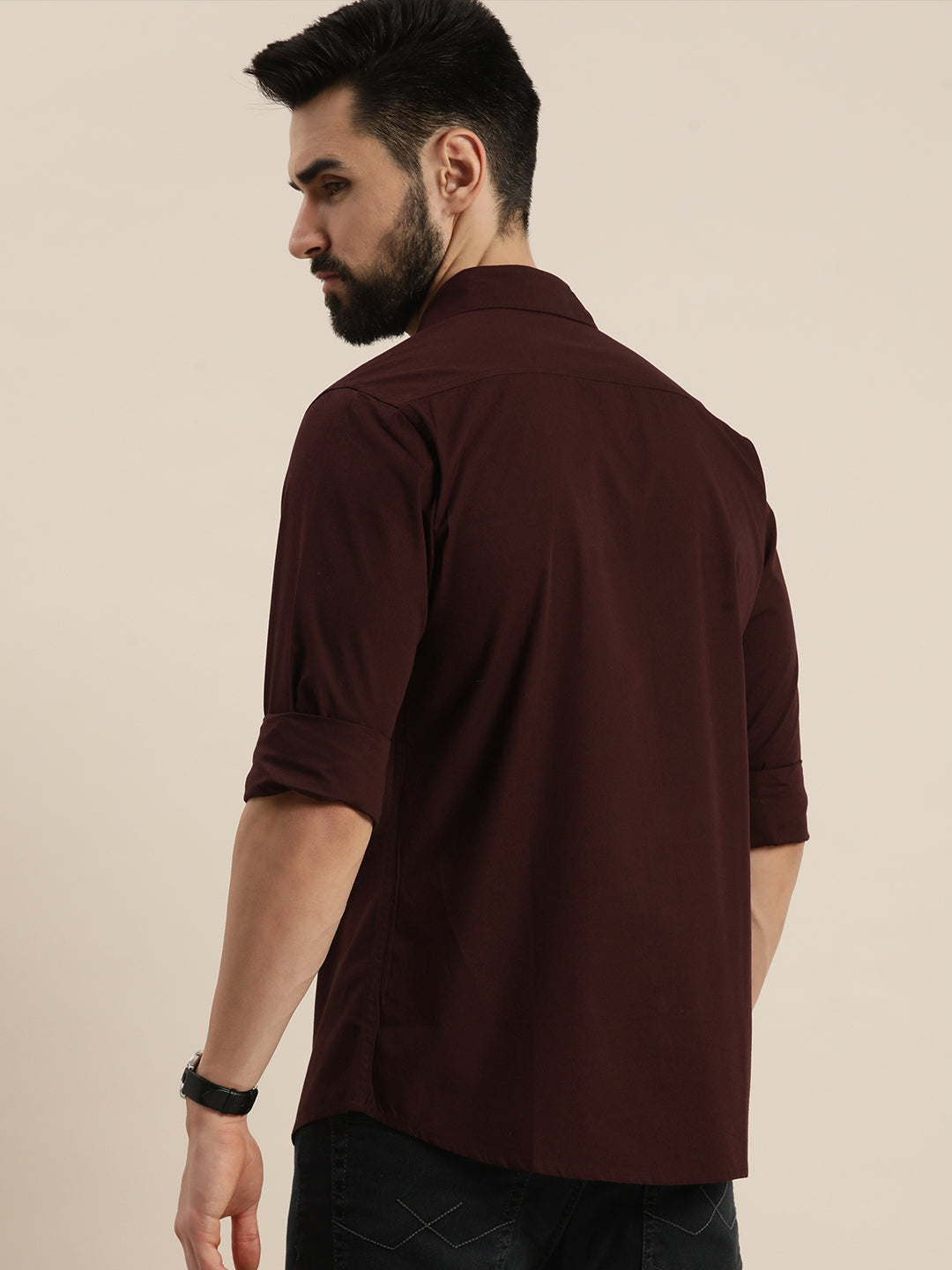 Mens Plain Full Sleeve Shirt With Pocket
