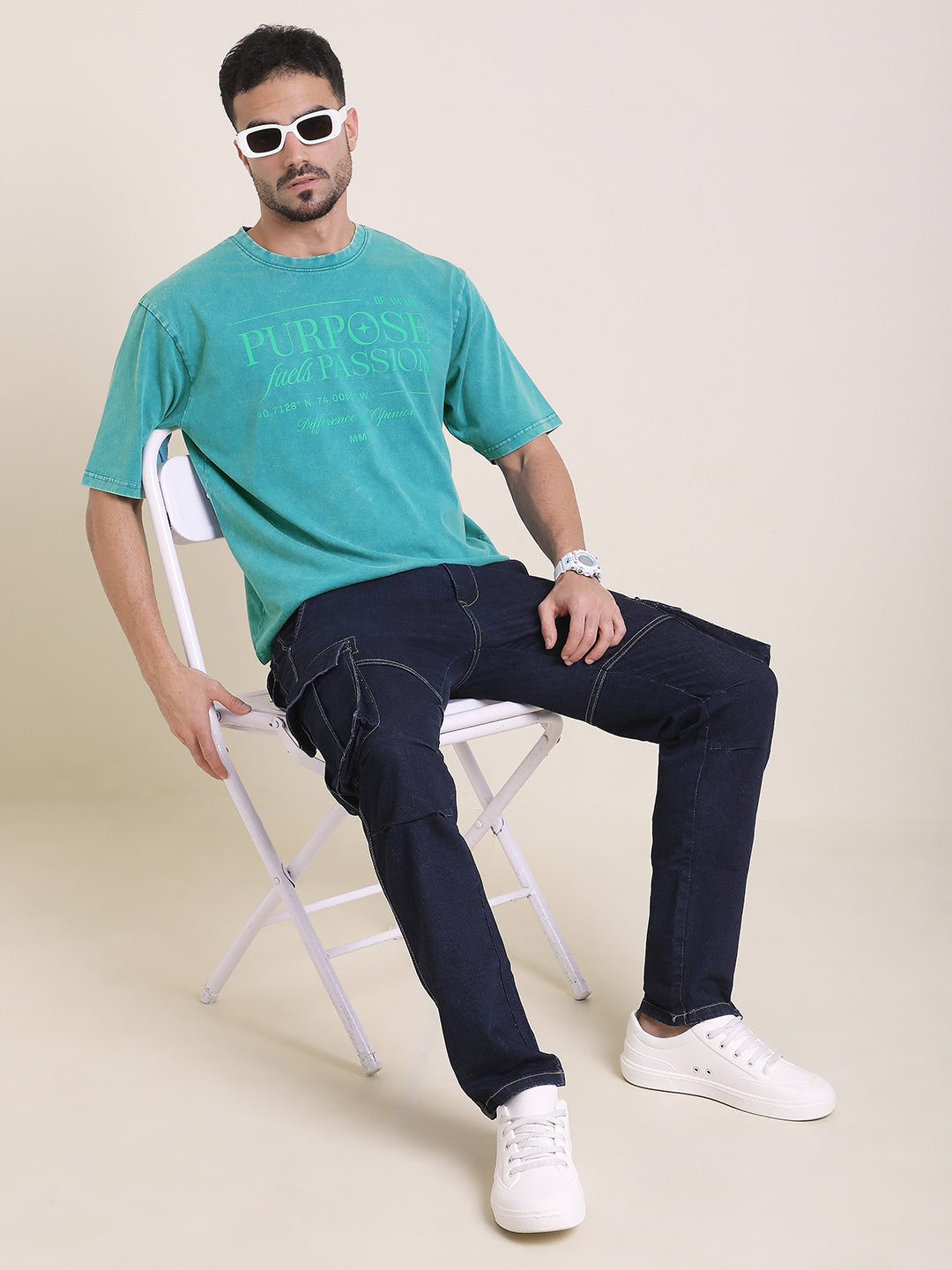 Mens Half Sleeve Round Neck Printed Oversized Fit Tshirts