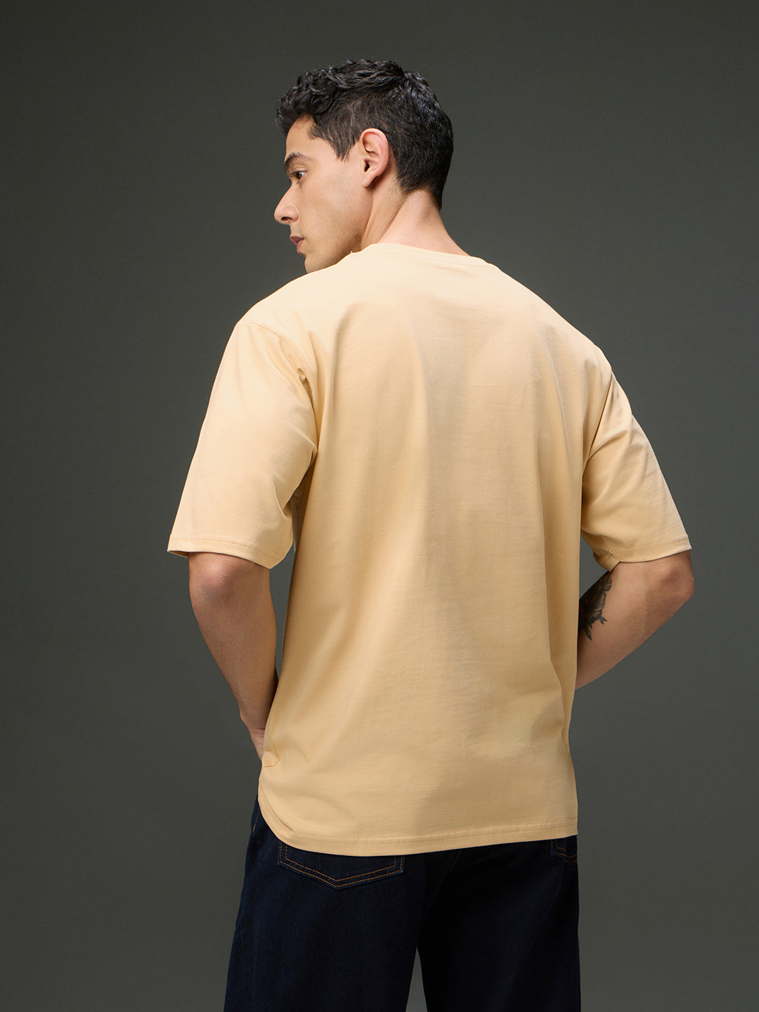 Mens Round Neck Half Sleeve Printed Oversized Fit Tshirt