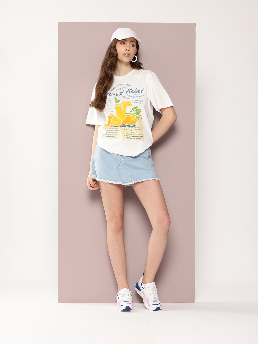 Womens Half Sleeve Round Neck Printed Oversized Fit Tshirts