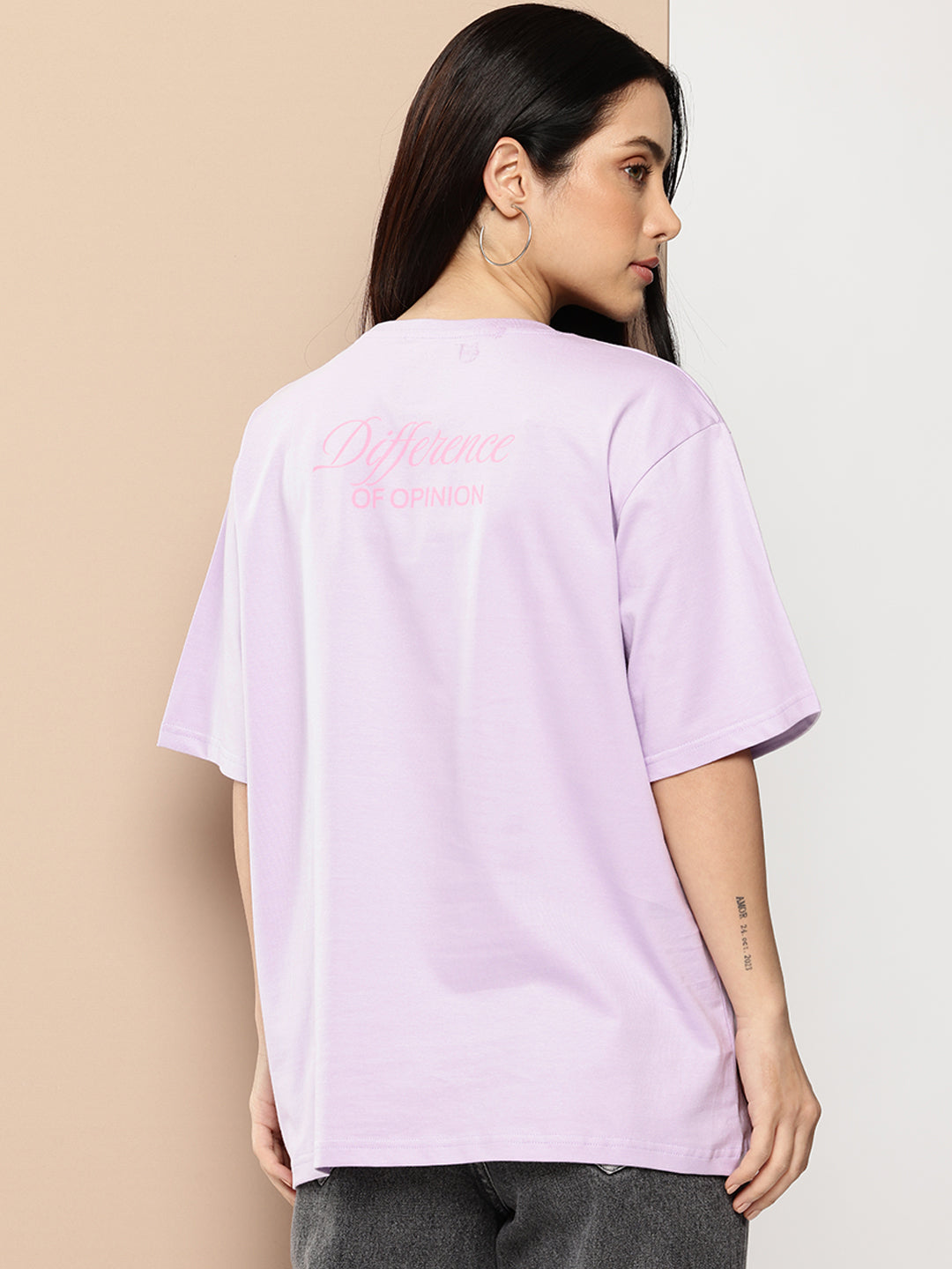 Womens Half Sleeve Round Neck Printed Oversized Fit Tshirts