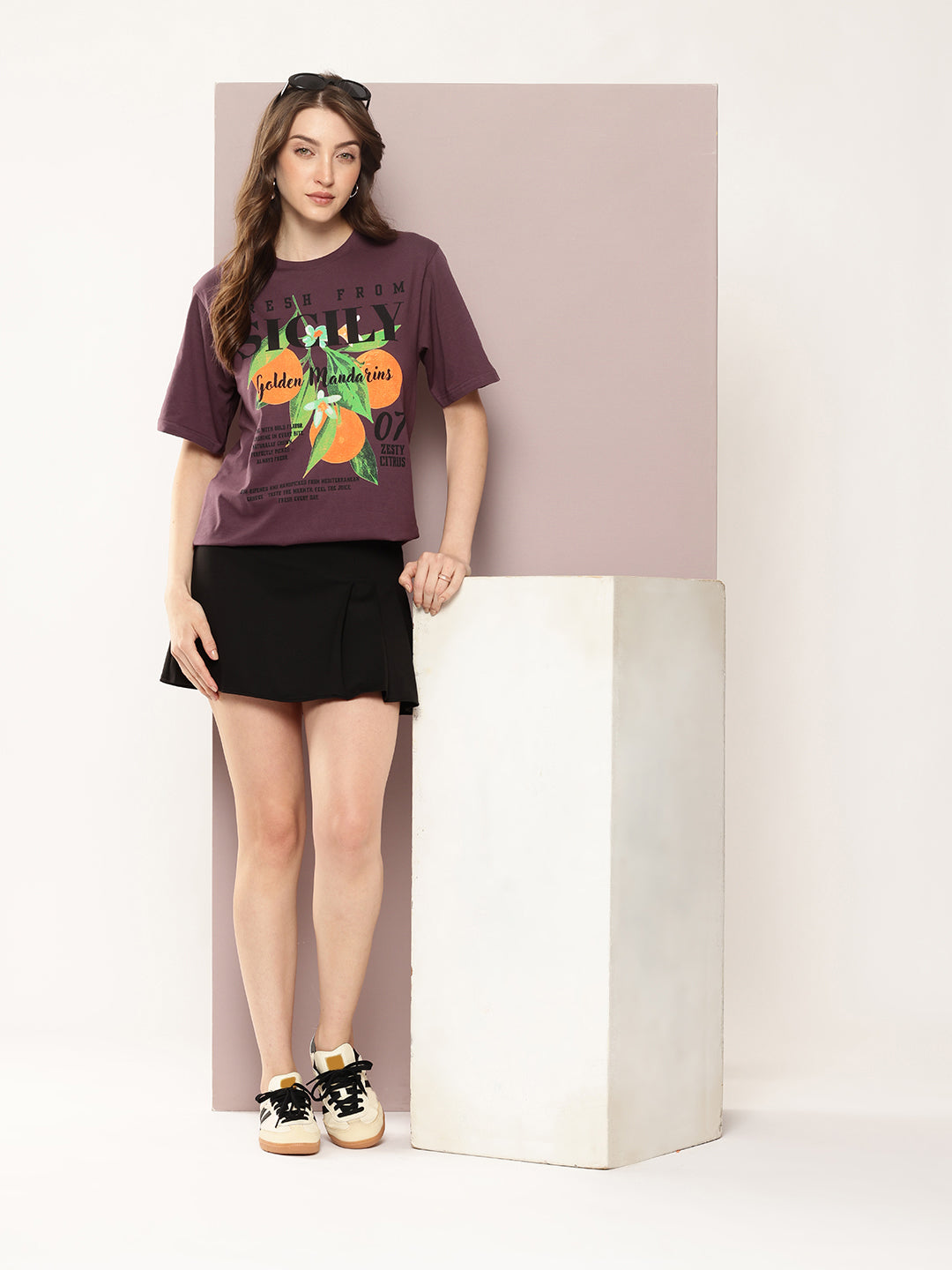 Womens Half Sleeve Round Neck Printed Oversized Fit Tshirts