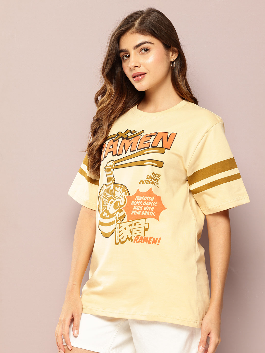 Womens Short Sleeve Printed Oversized Fit Tshirt
