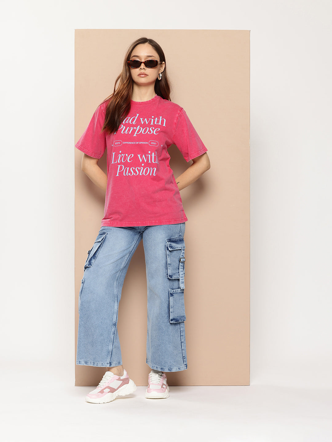 Womens Half Sleeve Round Neck Printed Oversized Fit Tshirts