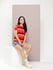 Womens Half Sleeve Round Neck All-Over Striped Regular Fit Tshirts