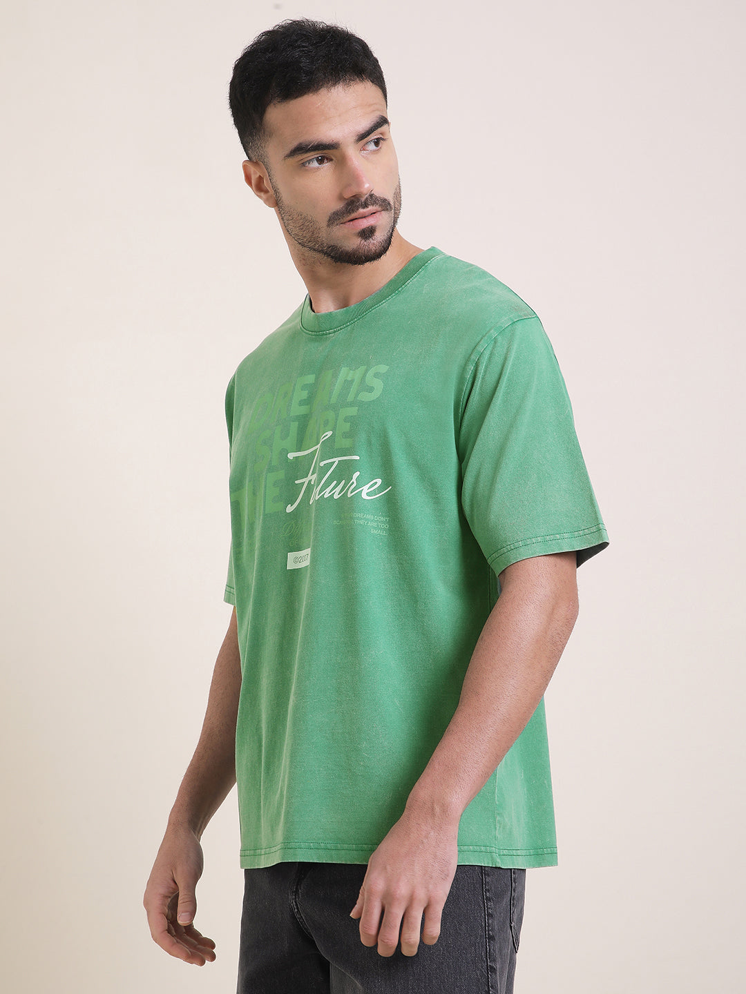 Mens Half Sleeve Round Neck Printed Oversized Fit Tshirts
