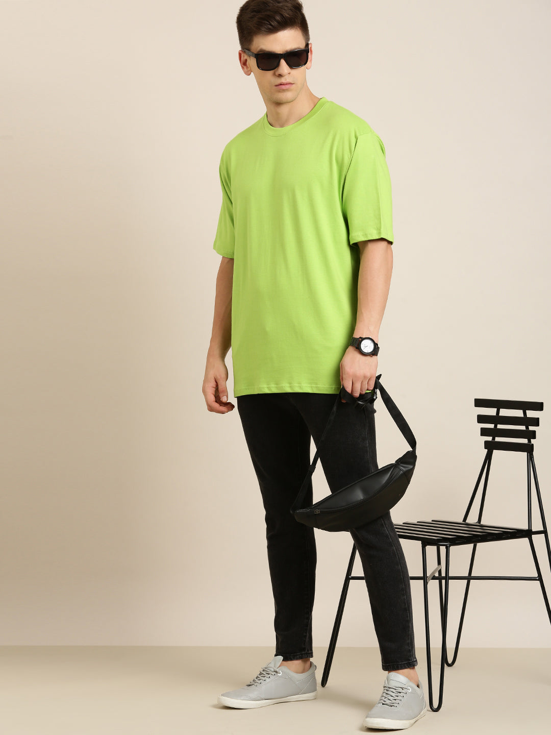Mens Half Sleeve Round Neck Oversized Fit T-Shirts
